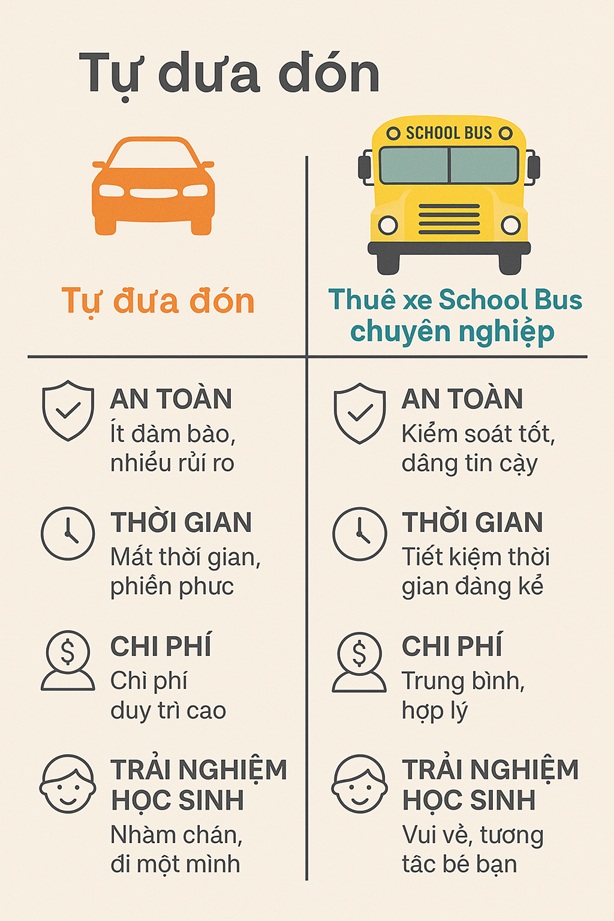 Biểu đồ đánh giá so sánh hiệu quả của dịch vụ xe chọ sinh chuyên nghiệp với xe riêng
